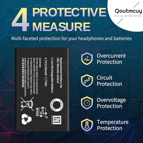 2-Pack 2100mAh High-Capacity Rechargeable Battery for Universal Remote Controls - Compatible with URC 11N09T NC0910 RLI-007-1 LIT0404, MX-880/890/810/50/980/990/200/1200, X-8