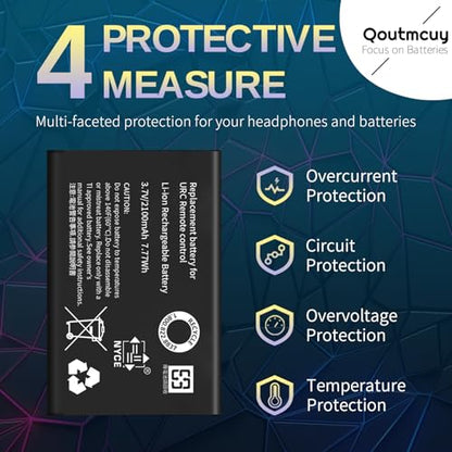 2-Pack 2100mAh High-Capacity Rechargeable Battery for Universal Remote Controls - Compatible with URC 11N09T NC0910 RLI-007-1 LIT0404, MX-880/890/810/50/980/990/200/1200, X-8