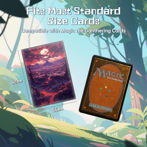 MTG Card Sleeves - Badland(Black Red) - Fantasy Dual Lands Series - Ultra Clear Front & Matte Finish Back, 100 Count Standard Size TCG Art Sleeves for Magic The Gathering - color: Badland(black Red)