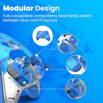 ZD O+ Excellence Wireless PC Controller – Modular Design, Hall Effect Joysticks, Remappable Buttons, RGB & Audio Jack for Switch/Switch2, PC, Android, iOS & Steam (11 Anniversary Edition) - color: 11 Anniversary Edition