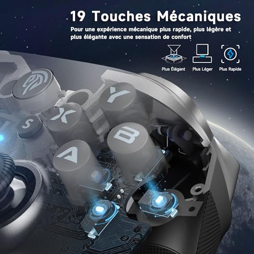 EasySMX Rechargeable Mobile Switch PC Controllers with Interchangeable Magnetic Cover, X10 Wireless Bluetooth Switch Controller Pro PC Controller for Android Mobile iOS and Tesla, Grey - color: Dark gray