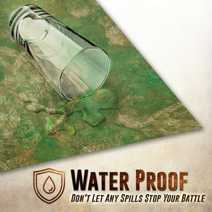 Melee Mats Wargaming Battle Mat, 48"x72" - Terrain for Warhammer 40K, Dungeons and Dragons, Tabletop RPG, Miniatures & Strategy Games - Durable Vinyl Map - color: Grasslands, size: 48"x72