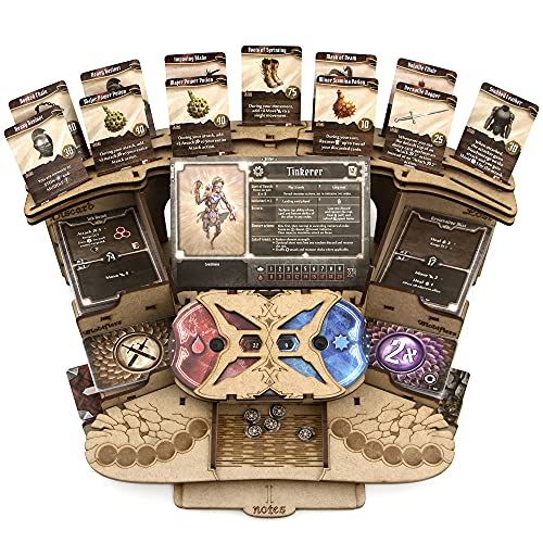 TowerRex Gloomstalker Bundle with 1 Playerboard | Storage Solution for Gloomhaven Board Game Forgotten Circles Expansion | Insert for Gloomhaven Organizer Kit | Gloomhaven Card and Token Tray Box