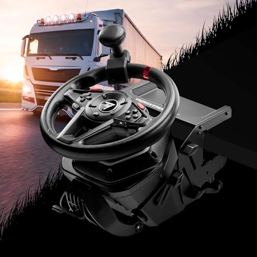 Thrustmaster T128 SimTask Sim Wheel Pack for Truck & Farming - PS5 & PC | Force-feedback base, T2PM pedals, steering kit, 900-degree rotation, metal flat-mount clamp, 3-axis height adjustment - style: T128P & Steering Kit Bundle