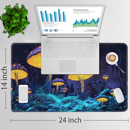 for MTG Game Playmat - 24 x 14 inches with Dices and Storage Bags, Non-Slip Base for TCG and Board Game Card Mats, Trading Card Games Mat, Psychedelic Mushrooms Pattern Collectible Card Playmats - color: Jv-playmat-p7-1-d111