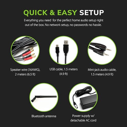 Audioengine A2 HD (HD3) Wireless Computer Speakers – Bluetooth Desktop | Speakers with DAC, Headphone Amplifier and USB Audio - Black - color: Black, style: HD