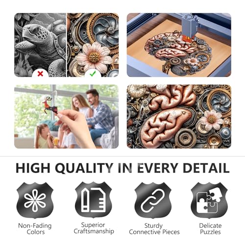 Wooden Puzzles for Adults, Mechanical Brainstem Wooden Jigsaw Puzzles, Flat Puzzle with 3D Visual Effect, Brain Wood Puzzles Adult, Unique Shape Wall Art Canvas Puzzle Gift (L-13.4 * 12.6in-250Pcs) - color: Mechanical Brainstem, size: Large