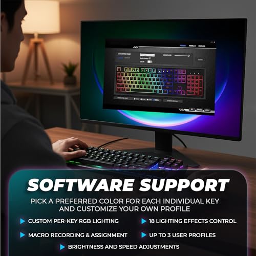 TECWARE Phantom+ 87 Mechanical Gaming Keyboard | RGB LED Backlit | Hot Swappable Wraith Red Switches | 87 Key TKL Layout | Thocky Sound Profile | Detachable USB-C Wired | Black - color: Red Switch