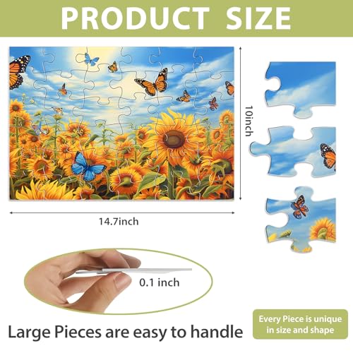 Biarek 6 Pack 36 Large Piece Puzzles for Seniors Puzzle Dementia Alzheimer's Products Activities for Elderly Adults Easy Jigsaw Puzzle Alzheimer's Gift for Patients in Nursing Home with 6 Storage Bags - style: 36 Large Pieces