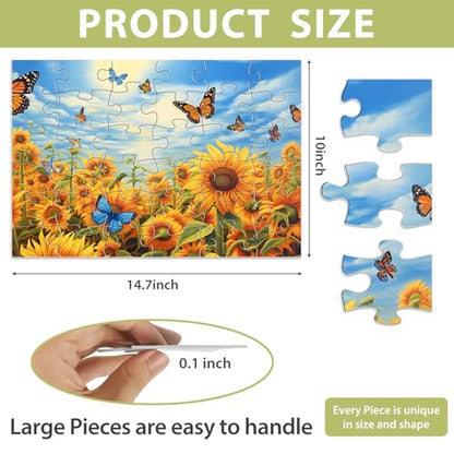 Biarek 6 Pack 36 Large Piece Puzzles for Seniors Puzzle Dementia Alzheimer's Products Activities for Elderly Adults Easy Jigsaw Puzzle Alzheimer's Gift for Patients in Nursing Home with 6 Storage Bags - style: 36 Large Pieces