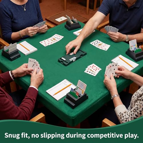 Frienda Game Table Cover Felt Game Tablecover Folding Tablecloth for Card for Playing Poker Cards Mahjong Puzzles Board Games, Table Not Included(Green,34 x 34 x 4 Inch) - color: Green