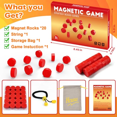 Magnet Game, Magnetic Game Chess Board Games for Kids 8-12, Magnet Game with String for Family Games Night, Fidget Toy for Kids and Adult, 2 Player Game (Magnetic Game with String) - style: magnetic game with string