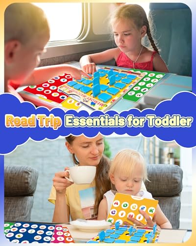 Matching Memory Game for Kids Ages 3-5 4-8, Board Games for 4-6, Car Airplane Camping Travel Toys Games Activities for 3-5 4-8, Toddler Kid Road Trip Essentials, Birthday Gifts for Kids Boys Girls - style: Memory game-light blue