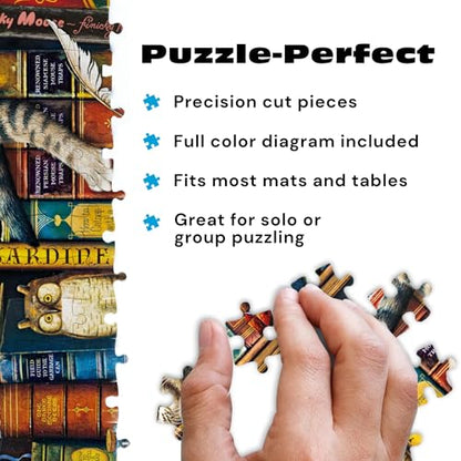 Buffalo Games Charles Wysocki, Frederick the Literate, 300 Piece Puzzle | Jigsaw Puzzles for Adults, Oversized Easy-Grip Pieces, Full-Color Poster Included, Precision-Cut Pieces, Made in USA