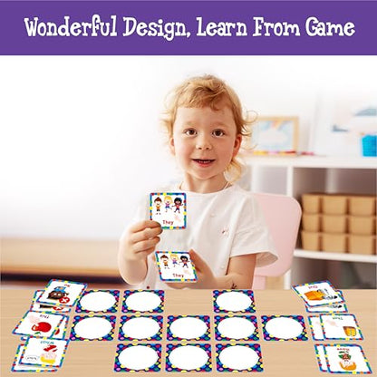 Hebayy Memory Matching Game, 72 PCS Grade K Sight Words Matching Cards for Kids, 36 Pairs Memory Cards, Educational Toy for Children to Learn Sight Words - style: Sight Words-B