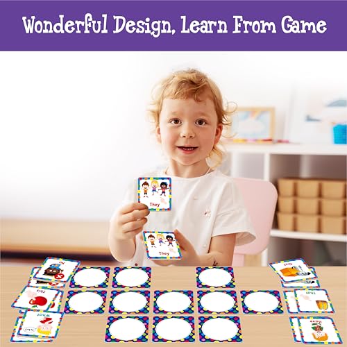 Hebayy Memory Matching Game, 72 PCS Grade K Sight Words Matching Cards for Kids, 36 Pairs Memory Cards, Educational Toy for Children to Learn Sight Words - style: Sight Words-B