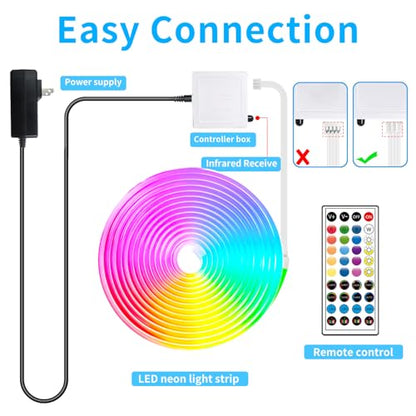 segrass 32.8ft RGB LED neon Rope Lights LED neon Strip Lights Waterproof Flexible Neon LED Strip Lights,Led Lights for Bedroom - size: 32.8FT