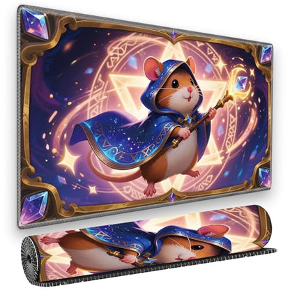 for MTG Playmat, for TCG Play Mat, 24 x 14 inches, Magic Game Card Mat Commander Playmat,Trading Card Inked Game Mat,Battle Game Rubber Non-Slip Mat - Hamster - color: Hamster