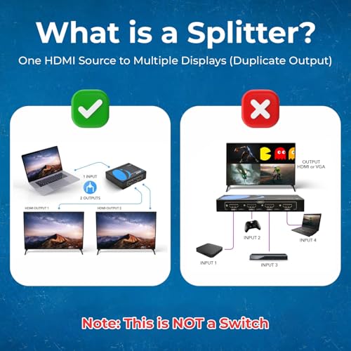OREI UltraHD 4K @ 60 Hz 1 x 2 HDMI Splitter 1 in 2 Out (2 Port) 4:4:4 8-bit - Does Not Bypass HDCP, 18 Gbps, 4K HDMI Splitter | OREI UltraHD 4K@60Hz 1x2 HDMI Splitter 1 in 2 Out - 8-bit, 18 Gbps, 4K - Does Not Bypass HDCP - size: 1x2, style: Splitter