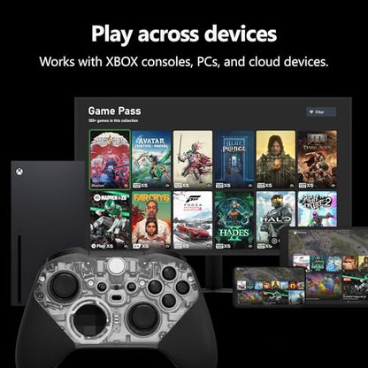 Xbox Wireless Gaming Controller | Elite Series 2 Core | Translucent Black | Console, PC, and Cloud Devices | Adjustable Thumbsticks | Trigger Locks - color: Translucent Black