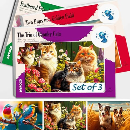 35 Large Piece Dementia Puzzles for Seniors - 3 Activities for Elderly | Dogs in The Field - Jigsaw Puzzles for Elderly - Dementia Activities for Adults - Alzheimers Puzzle Games and Gift