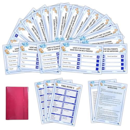 Baby Shower Friendly Feud Game, Funny Trivia Games for Party, Feud Games for Adults, Family Team Ice Breaker Trivia Quiz Game for Groups, Gender Reveal Party Supplies Decoration -A08