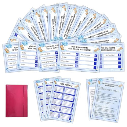 Baby Shower Friendly Feud Game, Funny Trivia Games for Party, Feud Games for Adults, Family Team Ice Breaker Trivia Quiz Game for Groups, Gender Reveal Party Supplies Decoration -A08