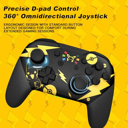 Dritrip Switch Controller, Wireless Pro Controller Compatible with Switch/Switch Lite/Switch OLED, Switch Remote Gamepad with Joystick, Double Vibration, Wake-up and Motion Control