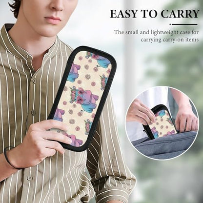 PPIKTC Portable Game Protection Case Compatible with Nintendo Switch, Hard Shell Shockproof Carrying Case, Heart Glasses Hippo Game Bag - color: Design (331)