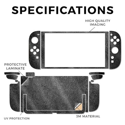 Glossy Glitter Gaming Skin Compatible with Nintendo Switch 2 Console Only - Black Leather - Premium 3M Vinyl Protective Wrap Decal Cover - Easy to Apply | Crafted in The USA by MightySkins - color: Black Leather, size: Switch 2 Console Skin Only, style: G