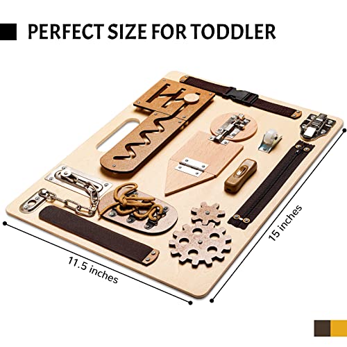 Montessori Busy Board for Toddlers, Wooden Sensory Toys, Preschool Learning Activities for Fine Motor Skills Travel Toy, Basic Life Skills Educational Gifts for 1, 2, 3 Years Old Kids Boys Girls | Preschool Learning Activities, Basic Life Skills, Fine Mot