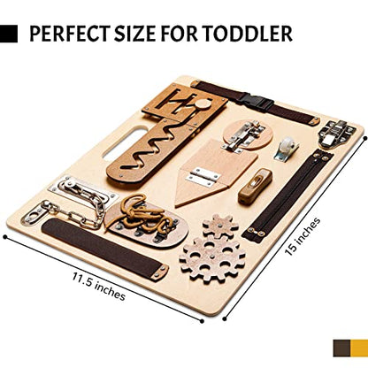Montessori Busy Board for Toddlers, Wooden Sensory Toys, Preschool Learning Activities for Fine Motor Skills Travel Toy, Basic Life Skills Educational Gifts for 1, 2, 3 Years Old Kids Boys Girls | Preschool Learning Activities, Basic Life Skills, Fine Mot