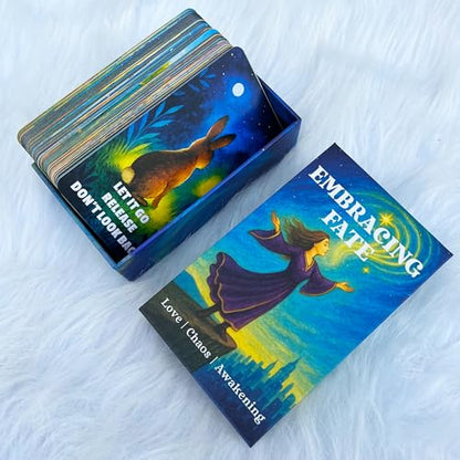 DPEHAKMK Embracing Fate Oracle Deck, Oracle Cards for Beginners, 78 Cards Deck for Love, Healing, Life Path, Spiritual Guidance, Modern Relationship Themes, Intuition, and Soul Messages