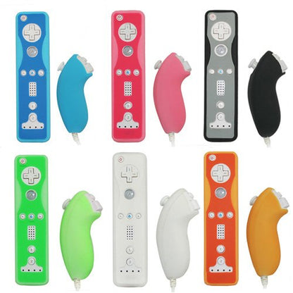 Soft Silicone Cover Case Skin Pouch for Wii Remote Nunchuk Controller Left and Right Joystick Silicone Case Soft Skin Cover (Blue) - color: Blue