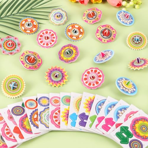 LOMIMOS 3D Cartoon Puzzle for Kids, 30 Pieces 3D Jigsaw Gyroscope Montessori Toys Creative Learning Model Paper Puzzle Game for Xmas Art DIY Craft Gift Decor Classroom Prize Party Favor - style: Gyroscope