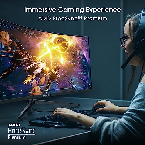 Sceptre 34-Inch Curved Ultrawide WQHD Monitor (3440 × 1440), R1500, up to 180Hz/165Hz, DisplayPort x2, 99% sRGB, 1ms, Built-in Speakers, Machine Black, 2025 (C345B-QUT168) | 34 Va 1500r Curved Wqhd, 1ms Mprt, 99% Srgb, Dp1.4×2, Hdmi2.0×2, Built-in 2×3w Sp