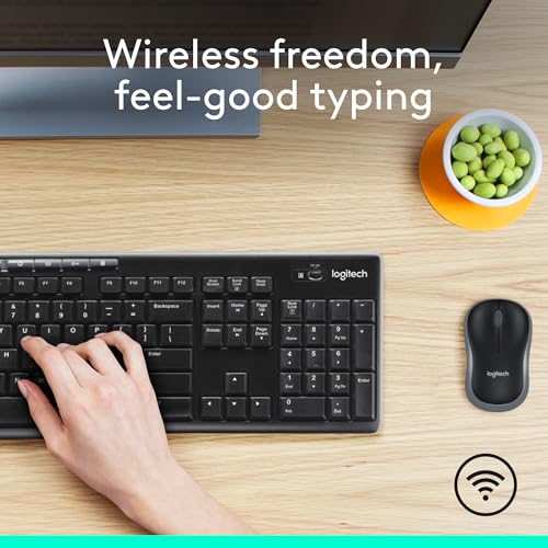 Logitech MK270 Full Size Wireless Keyboard and Mouse Combo - Black - color: Black, size: 1 Pack, style: Combo