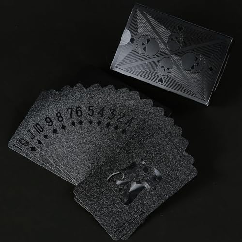 Etyishe Waterproof Playing Cards, Plastic Playing Cards, Deck of Cards | Standard Size, Cool, Black Playing Card for Adults, Premium Poker Card Set, for Magic,Beach,Pool,Camping,Party Games