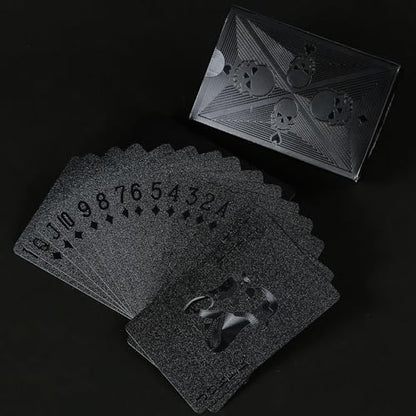 Etyishe Waterproof Playing Cards, Plastic Playing Cards, Deck of Cards | Standard Size, Cool, Black Playing Card for Adults, Premium Poker Card Set, for Magic,Beach,Pool,Camping,Party Games