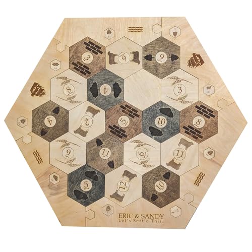 Personalized Wood Settler Game Board - 2-4 Players | Includes: Main Board | Compatible with Settler's of Catan - color: Custom: Board, size: Custom