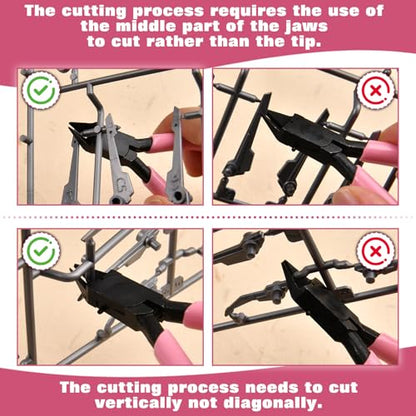 4.3-inch Hobby Nippers Model Tools for Advancers to Repair and Fix Plastic Kits with Double-sided Open-edge Sprue Cutter for Plastic Miniature Building with Polishing Block, Protection Cap