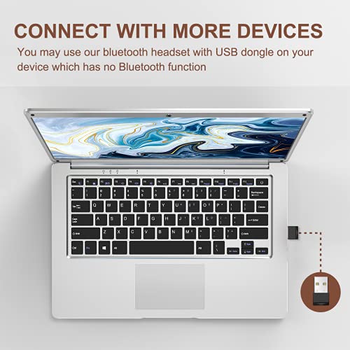 Trucker Bluetooth Headset V5.0, Wireless Headset with Noise Canceling&Mute Microphone for Cell Phones, On Ear Bluetooth Headphone for Computer, Zoom Meetings, Skype, Home Office - style: BH-M100 with Dongle