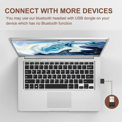 Trucker Bluetooth Headset V5.0, Wireless Headset with Noise Canceling&Mute Microphone for Cell Phones, On Ear Bluetooth Headphone for Computer, Zoom Meetings, Skype, Home Office - style: BH-M100 with Dongle