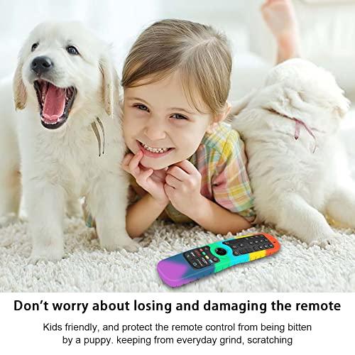 Silicone Case for LG AN-MR21GA 2021 Remote Control [Shockproof] Anti-Slip Protective Cover for LG MR22GA MR23GA MR24GN Magic Remote 2022 2023 2024 Case Sleeve Holder Protector Skin (Rainbow) - color: Rainbow