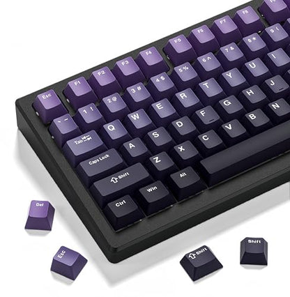 dagaladoo Double Shot PBT keycaps Purple, Cherry Profile Keyboard Keycaps | 138-keys Gradient key caps full size,Custom keycaps for 60% 65% 75% 100% Cherry-MX switch Mechanical Keyboard - color: Gradient Purple