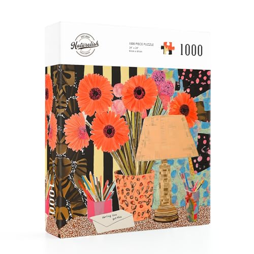 1000 Piece Jigsaw Puzzle for Adults, Artist Desk Puzzle | Oil Painting-Style Artist Desk Scene with Vibrant Art Supplies and Rich Details, 24 x 24 in - color: You Got This!