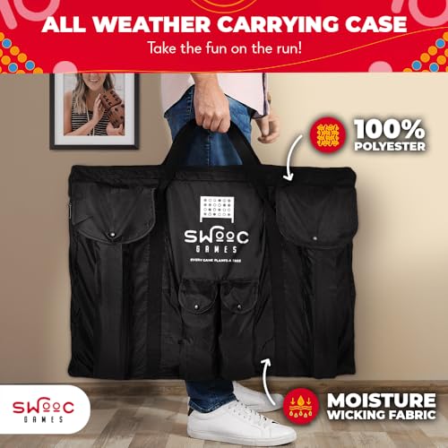 SWOOC Games - Premium Giant Four in a Row (All Weather) w/Carrying Case & 60% Quieter Design - Giant Connect - 4 Game Outdoor for Adults and Family - 4 in a Row Life Size Yard Games for Kids & Adults - style: 3ft x 2ft