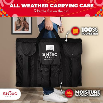 SWOOC Games - Premium Giant Four in a Row (All Weather) w/Carrying Case & 60% Quieter Design - Giant Connect - 4 Game Outdoor for Adults and Family - 4 in a Row Life Size Yard Games for Kids & Adults - style: 3ft x 2ft