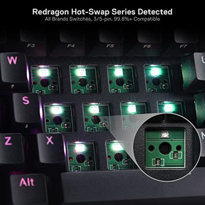 Redragon K530 Pro Draconic 60% Wireless RGB Mechanical Keyboard, BT/2.4Ghz/Wired 3-Mode 61 Keys Compact Gaming Keyboard w/Hot-Swap Socket, Free-Mod Plate Mounted PCB & Tactile Brown Switch - color: Black, size: Brown Switch