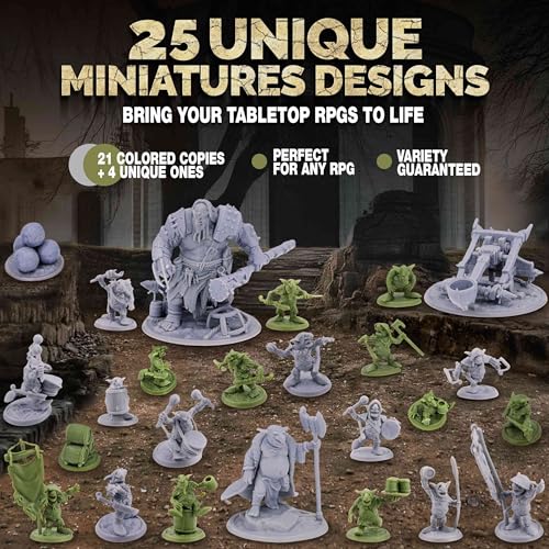 Path Gaming Fantasy Goblins Set – 46 Unpainted 28mm Figures for DND Miniatures for Dungeons & Dragons, RPG Miniatures, Bulk Tabletop DND Monster Figures for D&D Games